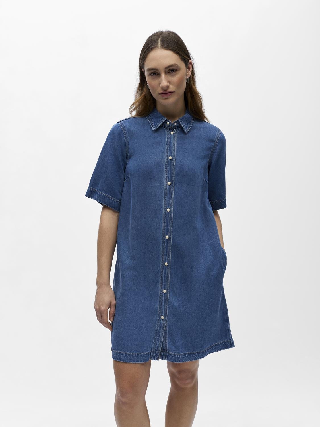 OBJFRAME Short Dress - Medium Blue Denim - VERO MODA & VILA Bergvik